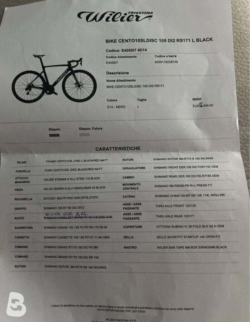 Wilier Cento10sl disc 2022