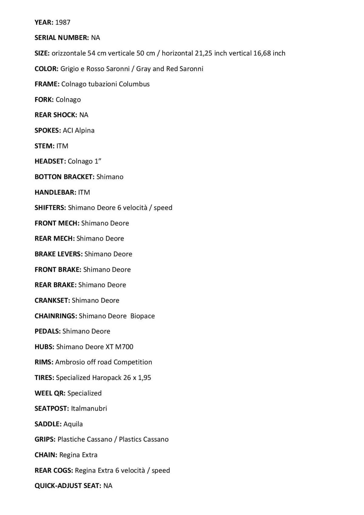 Colnago Master 1987