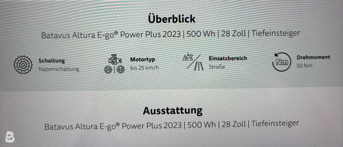 Batavus E-Bike Altura E-go Power Plus 2023
