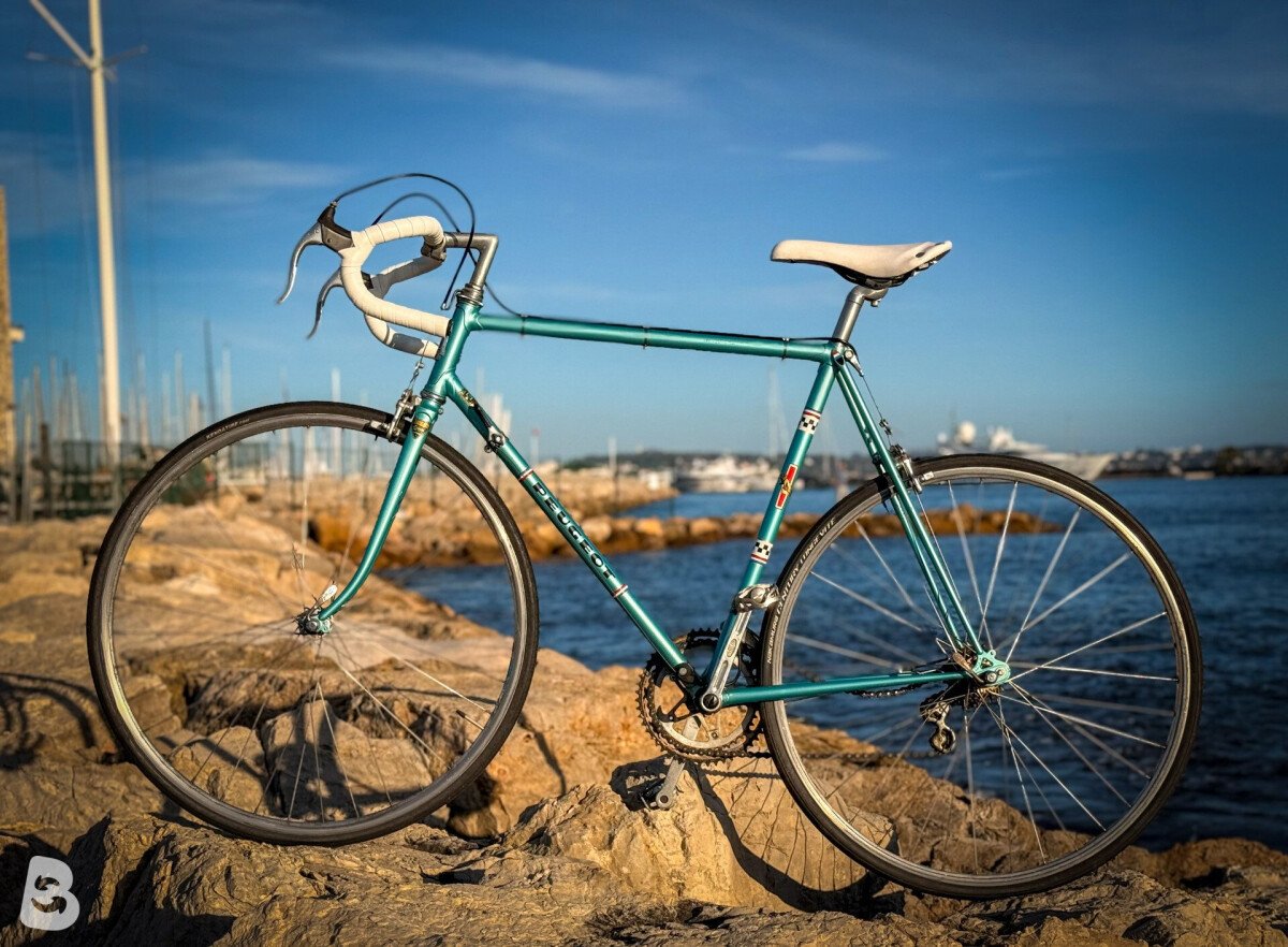 Peugeot PR10 — Vélo de route vintage français — Cadre Reynolds 531 — Groupe Simplex — Taille L 1990